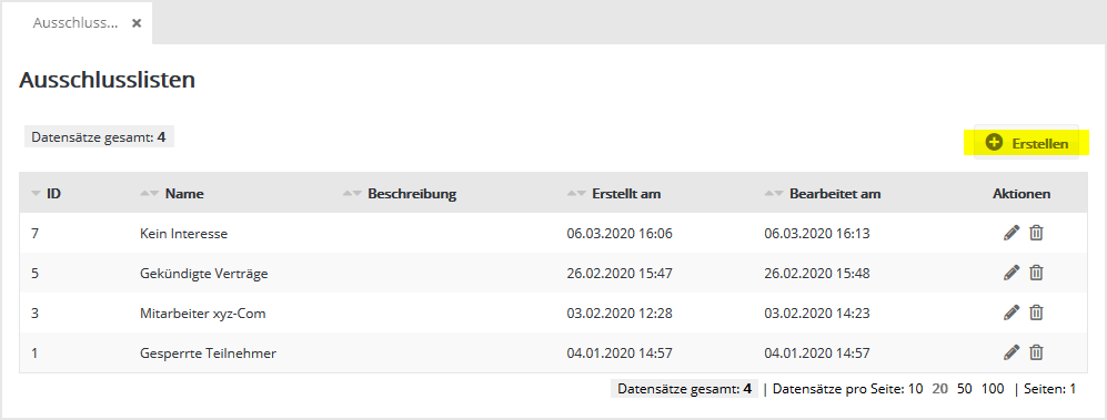 Abonnentenlisten in asnm e2M
